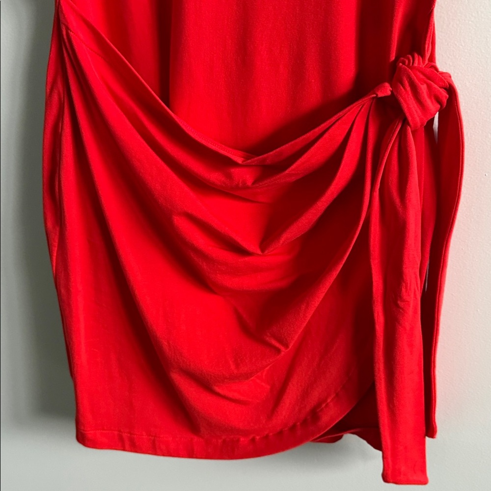 NWT DKNY Orange Knit Dress with Side Tie Size L - Picture 2 of 6